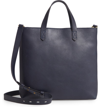 Madewell Small Transport Leather Crossbody Tote - Blue In Deep Navy