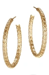 JOHN HARDY CLASSIC CHAIN 18K GOLD MEDIUM HOOP EARRINGS,YEG99273