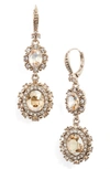 Marchesa Double Drop Earrings In Cream/ Silk/ Gold