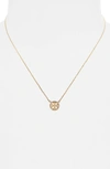Tory Burch Miller Pave Logo Delicate Necklace In Tory Gold/crystal