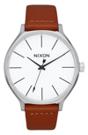 NIXON THE CLIQUE LEATHER STRAP WATCH, 38MM,A12501113