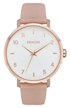 NIXON THE ARROW LEATHER STRAP WATCH, 38MM,A10912704