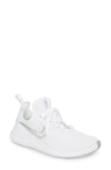 Nike Free Tr 8 Stretch-knit And Mesh Sneakers In White/ Metallic Silver/ White