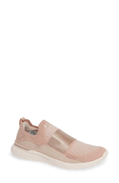 Apl Athletic Propulsion Labs Techloom Bliss Mesh And Neoprene Slip-on Sneakers In Rose Dust/ Nude