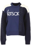 VERSACE VERSACE PATCHWORK EFFECT JERSEY PULLOVER