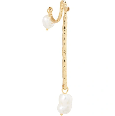 Alican Icoz You And Me Pearl Earrings In Gold