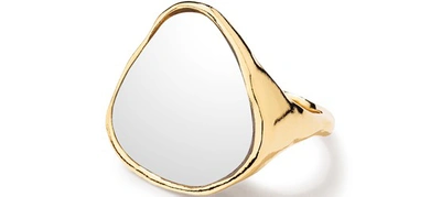 Aurelie Bidermann Ciottolo Ring With Mirror In Brass