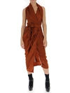 RICK OWENS RICK OWENS SLEEVELESS WRAP MIDI DRESS