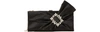 Roger Vivier Trianon Satin Clutch W/ Embellished Bow In Nero