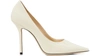 Jimmy Choo Love Pumps In White Patent Leather In Linen
