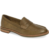 Sperry Seaport Penny Loafer In Olive Leather