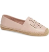 Tory Burch Women's Ines Logo Espadrille Flats In Sea Shell Pink/ Silver