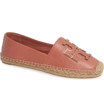 Tory Burch Ines Flat Leather Logo Espadrilles In Tramonto / Tramonto / Spark Gold