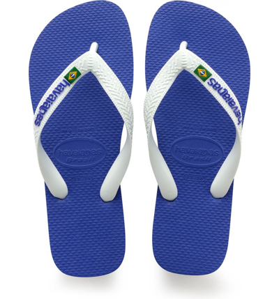 Havaianas Brazil Logo Flip Flop In Marine Blue