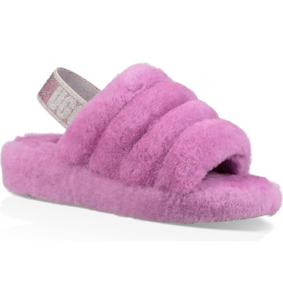 Ugg Fluff Yeah Genuine Shearling Slingback Sandal In Bodacious