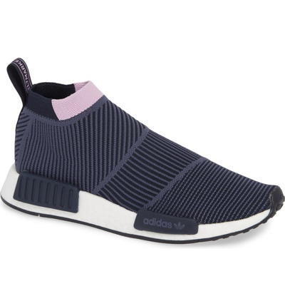 Adidas Originals Nmd Cs1 Primeknit Sneakers In Legend Ink/ Clear Lilac
