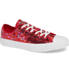 Converse Chuck Taylor All Star Sequin Low Top Sneaker In Red Cherry Sequins