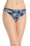 Calvin Klein Invisibles Thong In Simple Floral/ Lyria Blue
