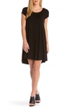 Karen Kane 'maggie' Cap Sleeve Trapeze Dress In Black