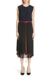 MARC JACOBS BICOLOR LACE TRIM SILK DRESS,M4007524