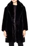 SANDRO Ballote Faux Fur Coat,M9729H