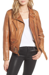 Schott Lightweight Leather Jacket In Rust