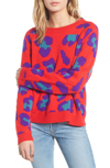 Blanknyc Leopard Intarsia Sweater In Red
