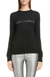 SAINT LAURENT BEADED LOGO WOOL SWEATER,550909YAAR2