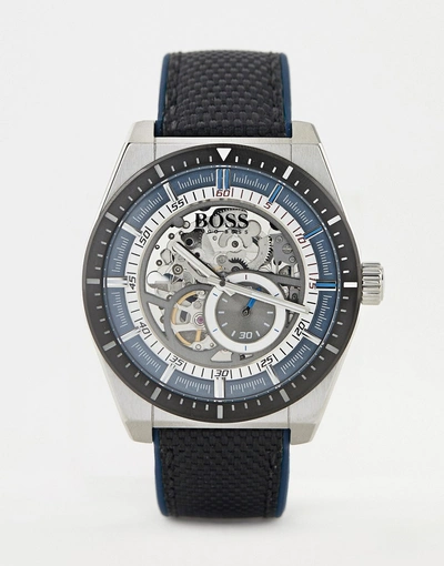Hugo Boss 1513643 Signature Leather Watch-black