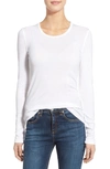 Splendid Crew Neck Long Sleeve Top In White
