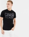 CAVALLI CLASS T-SHIRT IN BLACK WITH LARGE LOGO - BLACK,B3 JSB705 97299 899