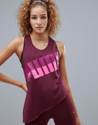 Puma A.c.e. Slogan Tank In Burgundy Red ModeSens