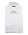 TOM FORD SOLID BARREL-CUFF DRESS SHIRT, WHITE,PROD143800722