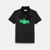 COACH COACH VIPER ROOM NEON T-SHIRT WITH RUFFLED COLLAR,42763 M49