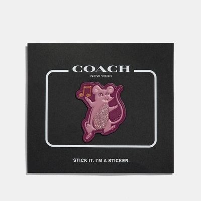 Coach Party Maus Sticker In Dark Berry