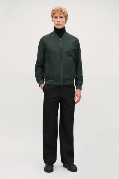 Cos Wool-blend Bomber Jacket In Green