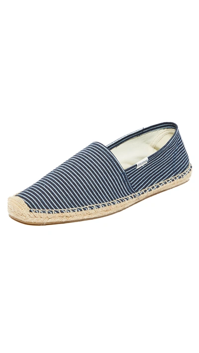 Soludos Classic Stripe Espadrilles In Blue/white