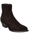 Saint Laurent Lukas 40mm Cowboy Ankle Boots In Black