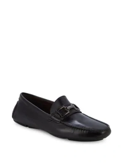 Bruno Magli Neo Leather Buckle Driving Loafers In Black