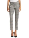 THEORY Straight Plaid Trousers