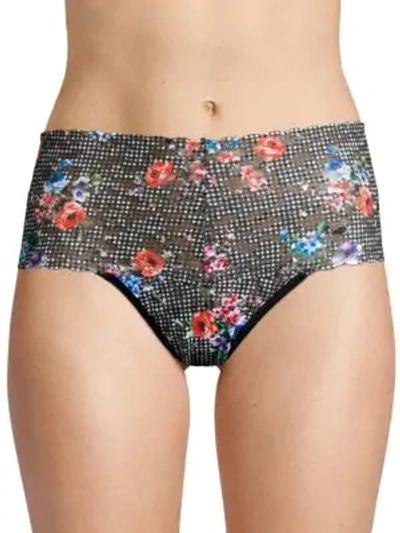 Hanky Panky Checkered Past Lace Retro Thong In Checkered Floral