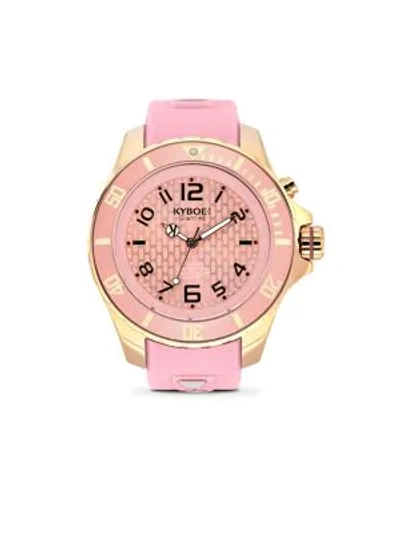 Kyboe! Power Rose Goldtone Stainless Steel & Pink Silicone Strap Watch/48mm In Almond Blond