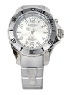KYBOE! WOMEN'S POWER SILVER SILICONE & STAINLESS STEEL STRAP WATCH/48MM