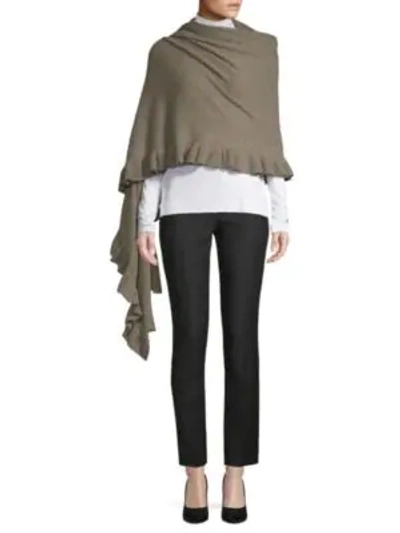Portolano Ribbed Cashmere Wrap In Heather Grey