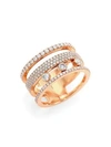 MESSIKA WOMEN'S MOVE ROMANE 18K ROSE GOLD & DIAMOND PAVÉ RING,400099410977