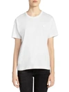 Acne Studios Cylea Cropped Embossed Cotton-jersey T-shirt In Optic White