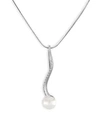 MAJORICA WOMEN'S 10MM WHITE ORGANIC PEARL & CRYSTAL PENDANT NECKLACE,0400095290270