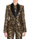 DOLCE & GABBANA Leopard Print Sequin Shawl Collar Jacket