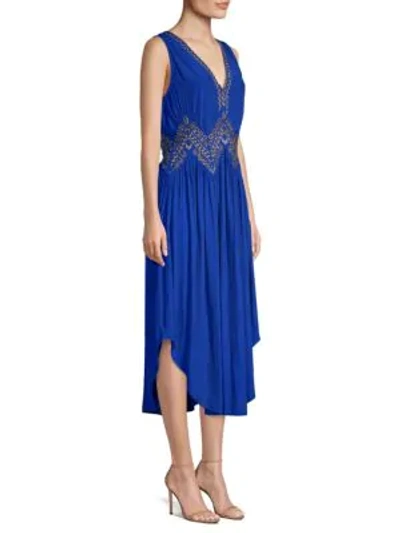 Ramy Brook Demi Embellished Midi Dress In Azure