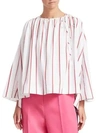 CALVIN KLEIN 205W39NYC Striped Wide-Sleeve Blouse